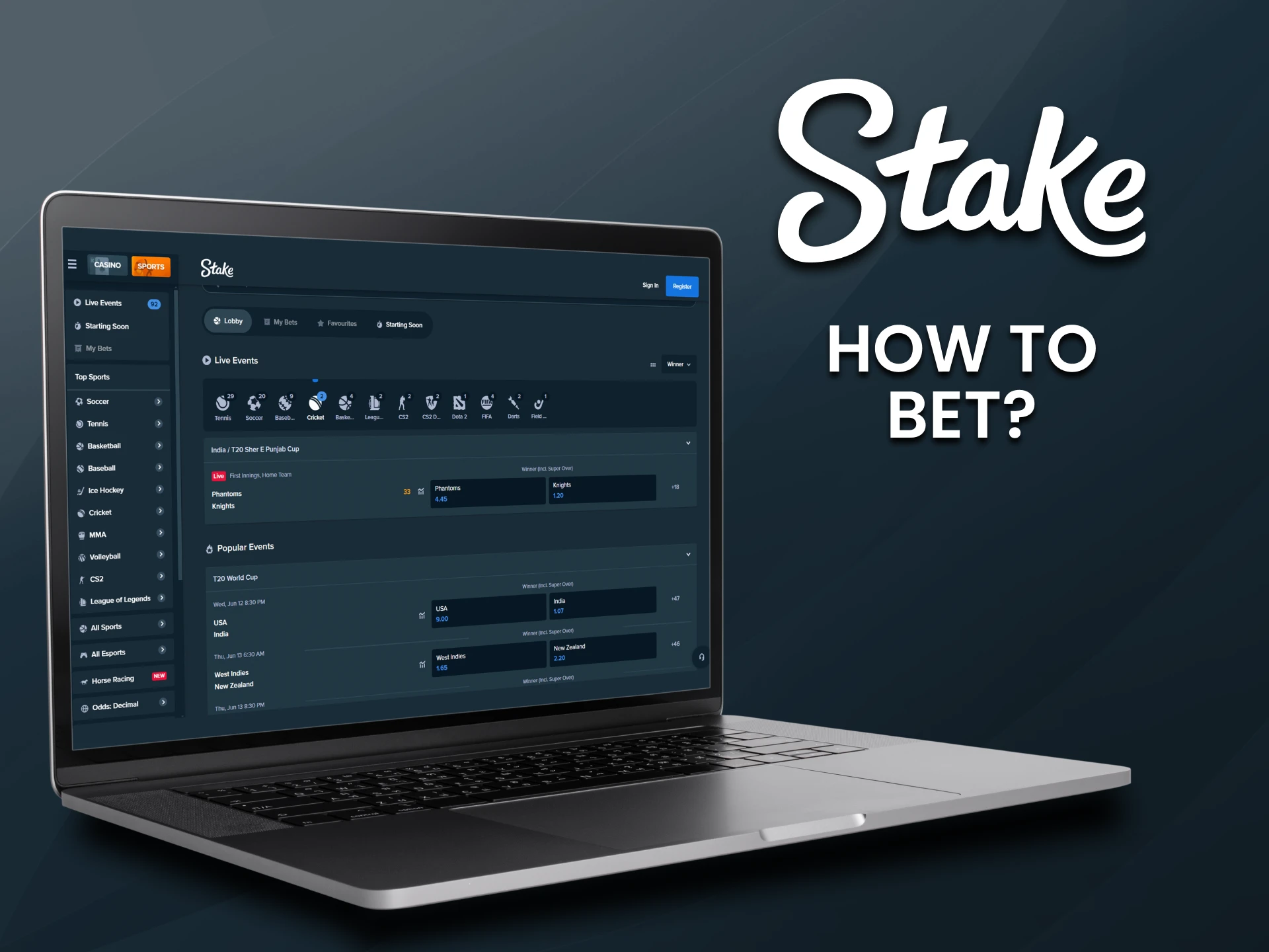 See how to place bets on Stake correctly.