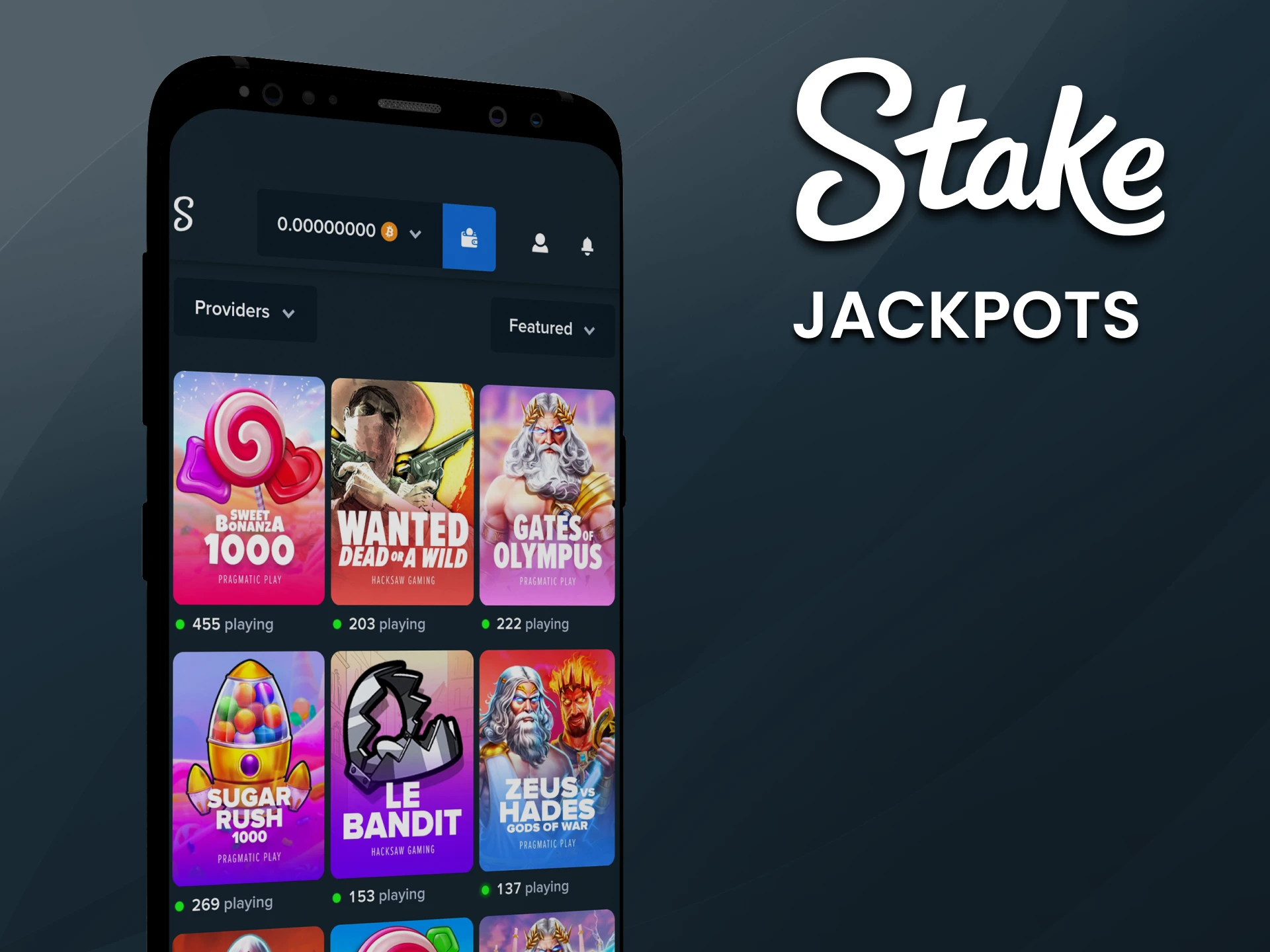 To play in the Stake app, choose the jackpot.