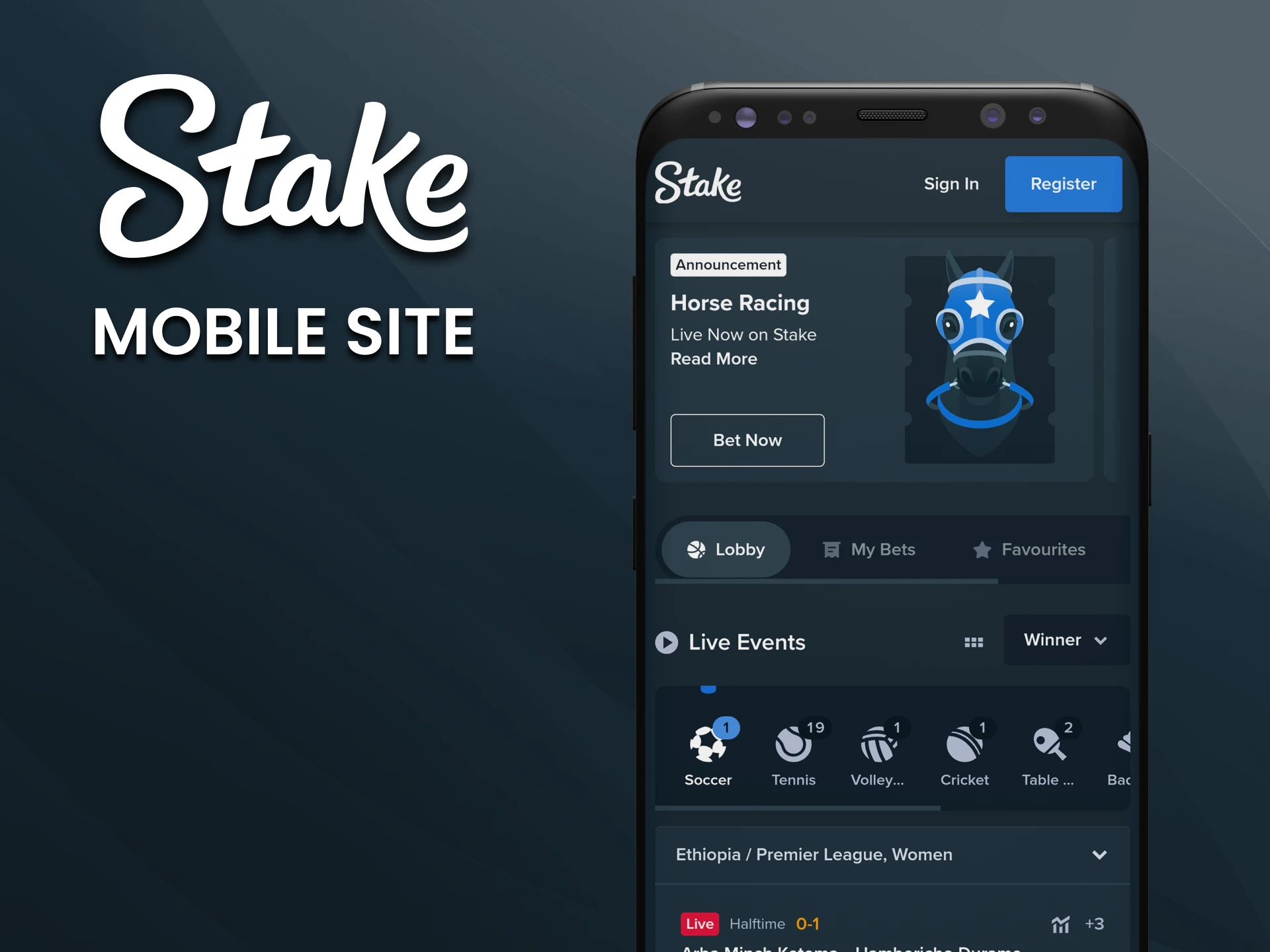 Visit the mobile version of the Stake website.