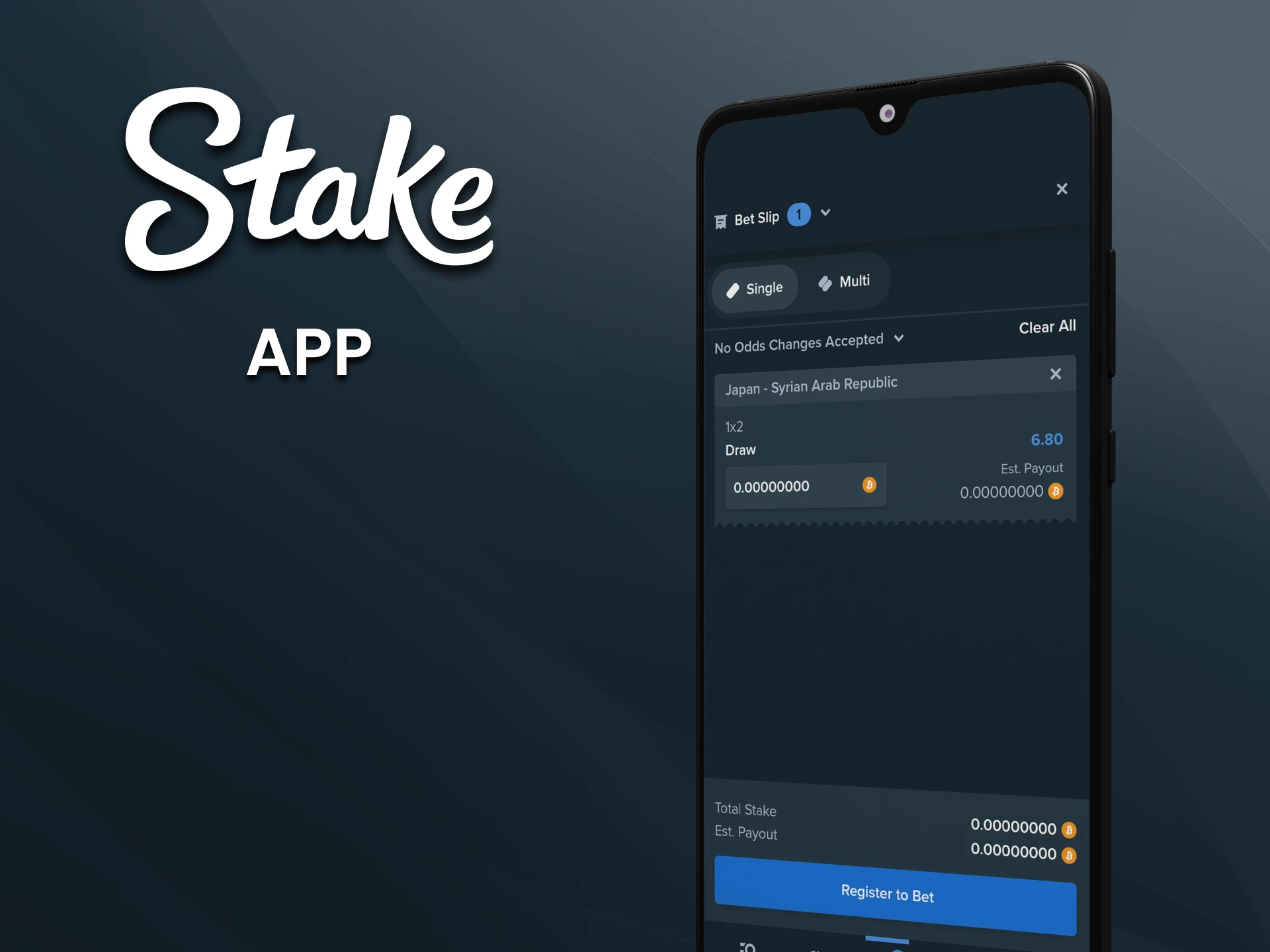 You can place bets via your phone in the Stake app.