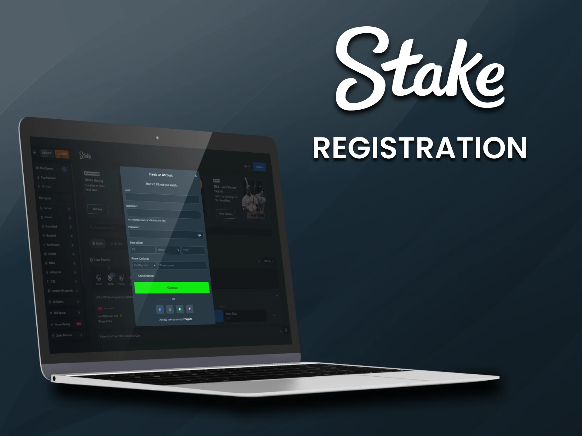 Register to bet on Stake.