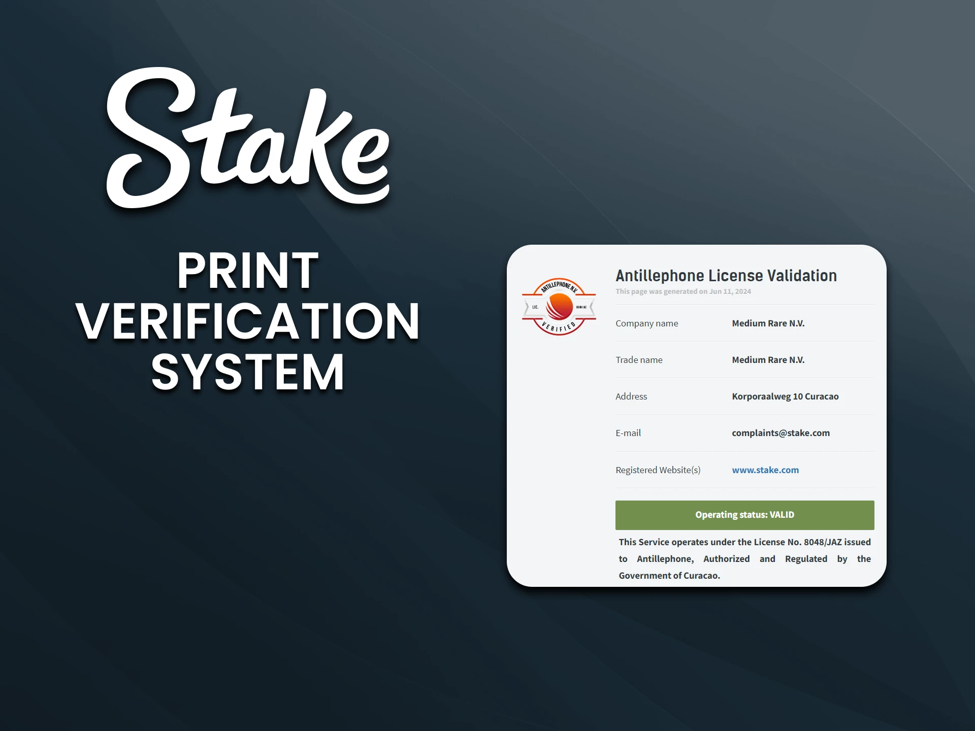 We will tell you how the print verification system works on Stake.