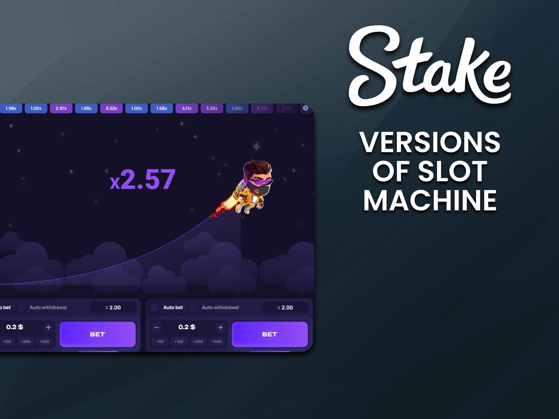 Explore Lucky Jet in the slot version on Stake.